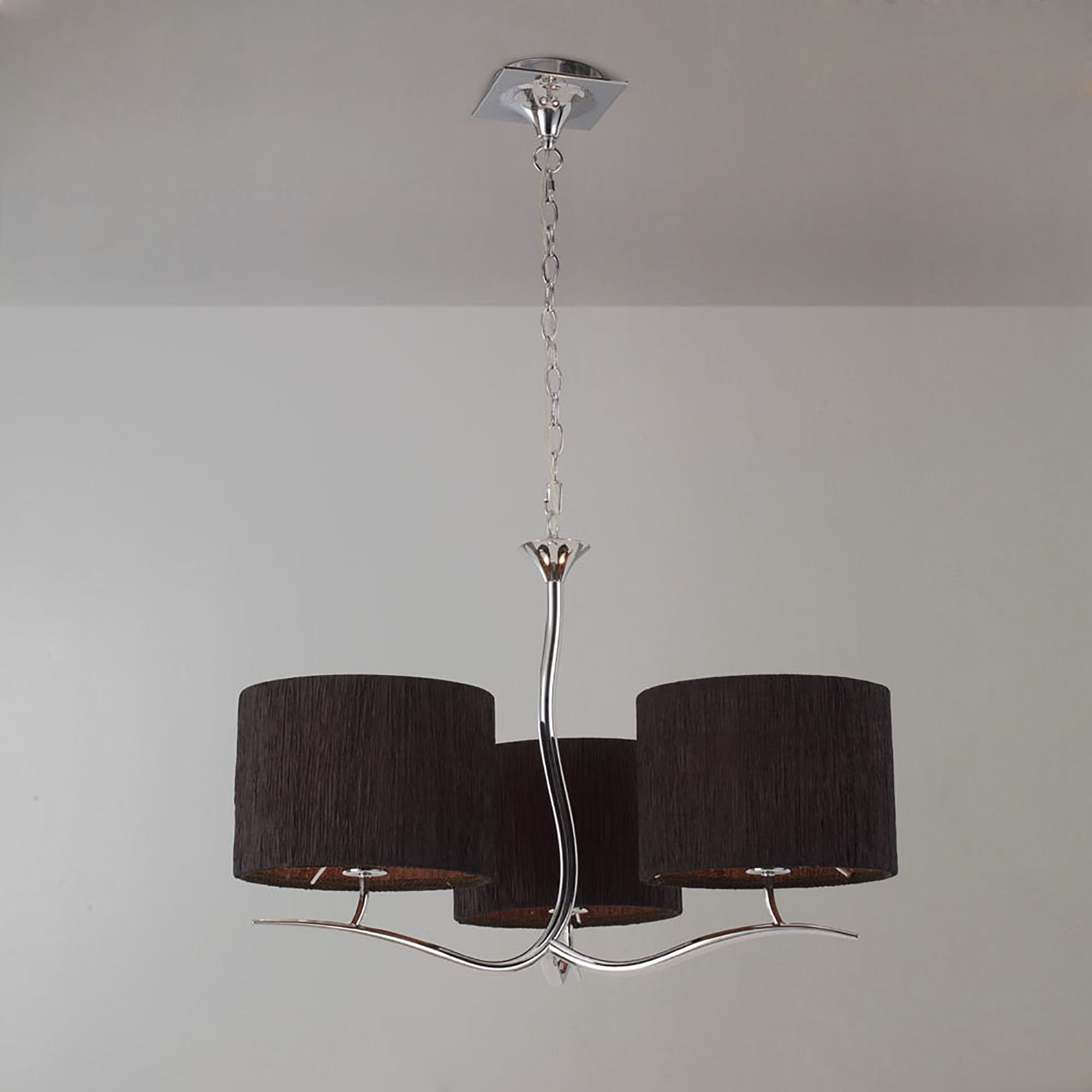 Eve Polished Chrome-Black Ceiling Lights Mantra Multi Arm Fittings